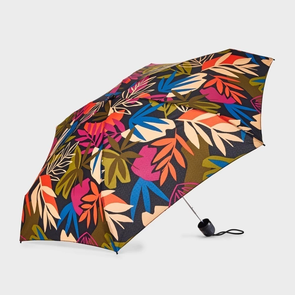 ShedRain Mini Manual Compact Umbrella Hali Floral 38in Span NWT